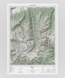 Rila mountain poster map