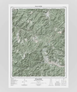 Rhodope mountain poster map